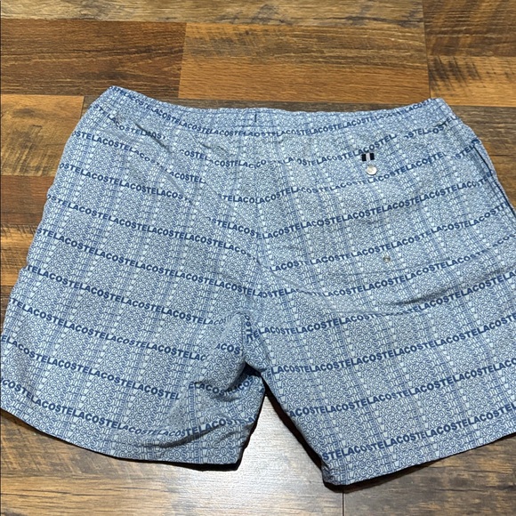 Lacoste Patterned Blue Swim Trunks - Picture 3 of 3